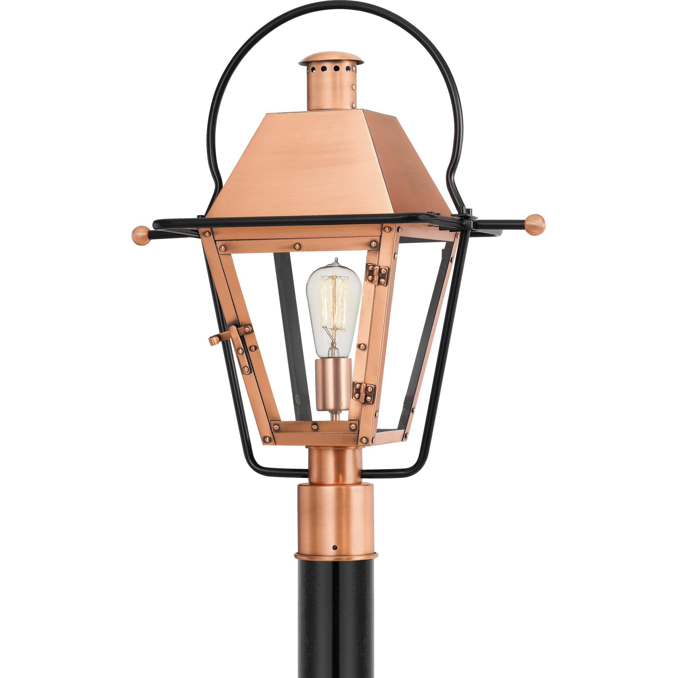 Quoizel Rue De Royal 18" Outdoor Post Light in Aged Copper