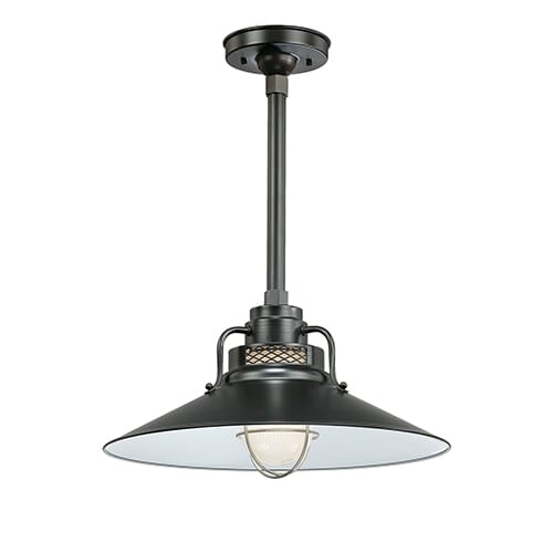 Millennium Lighting R Series 1-Light Railroad Shade in Satin Black