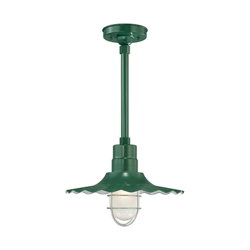 Millennium Lighting R Series 1-Light Radial Wave Shade in Satin Green