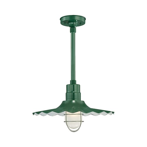 Millennium Lighting R Series 1-Light Radial Wave Shade in Satin Green