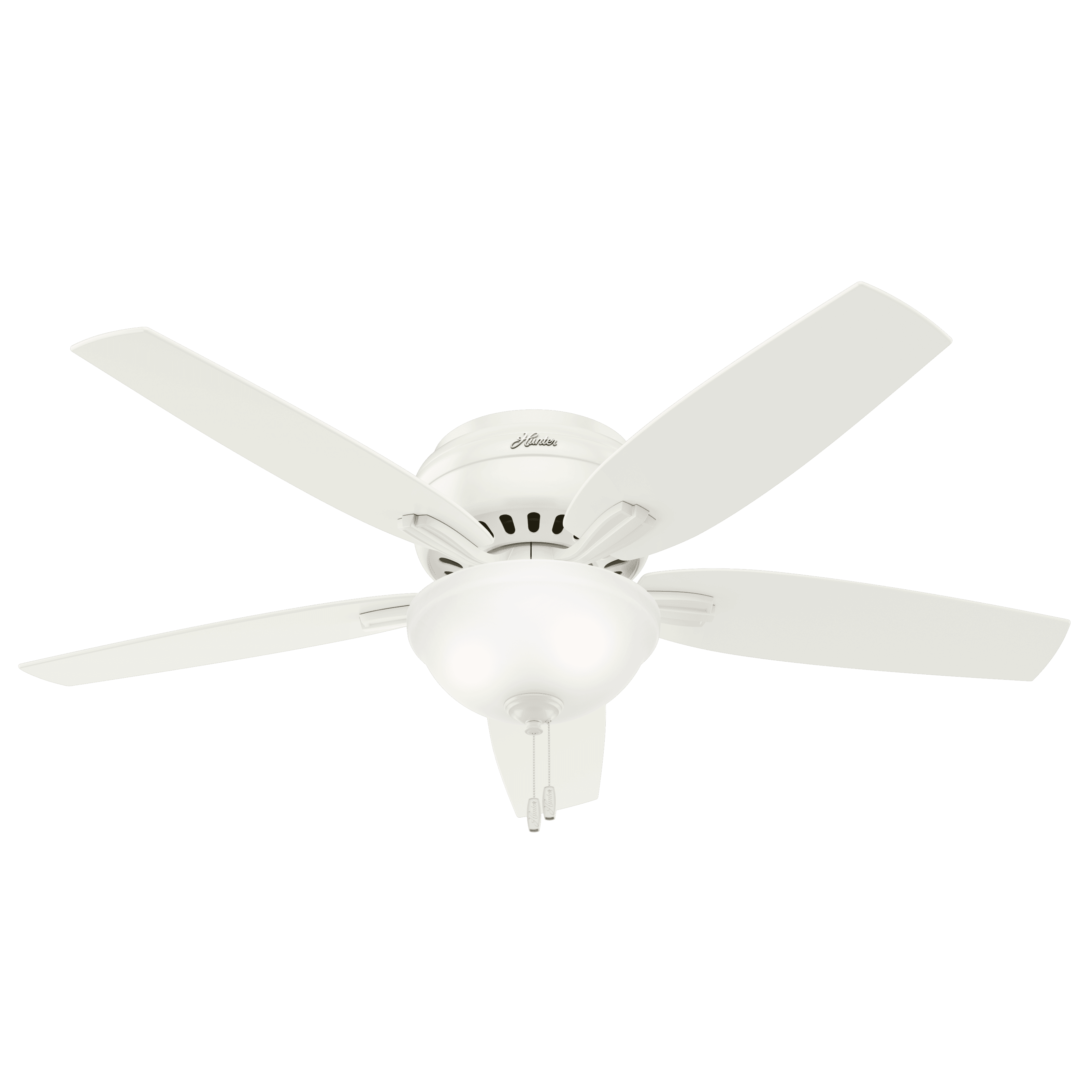 Hunter Newsome Low Profile 2-Light 52" Indoor Ceiling Fan in Fresh White