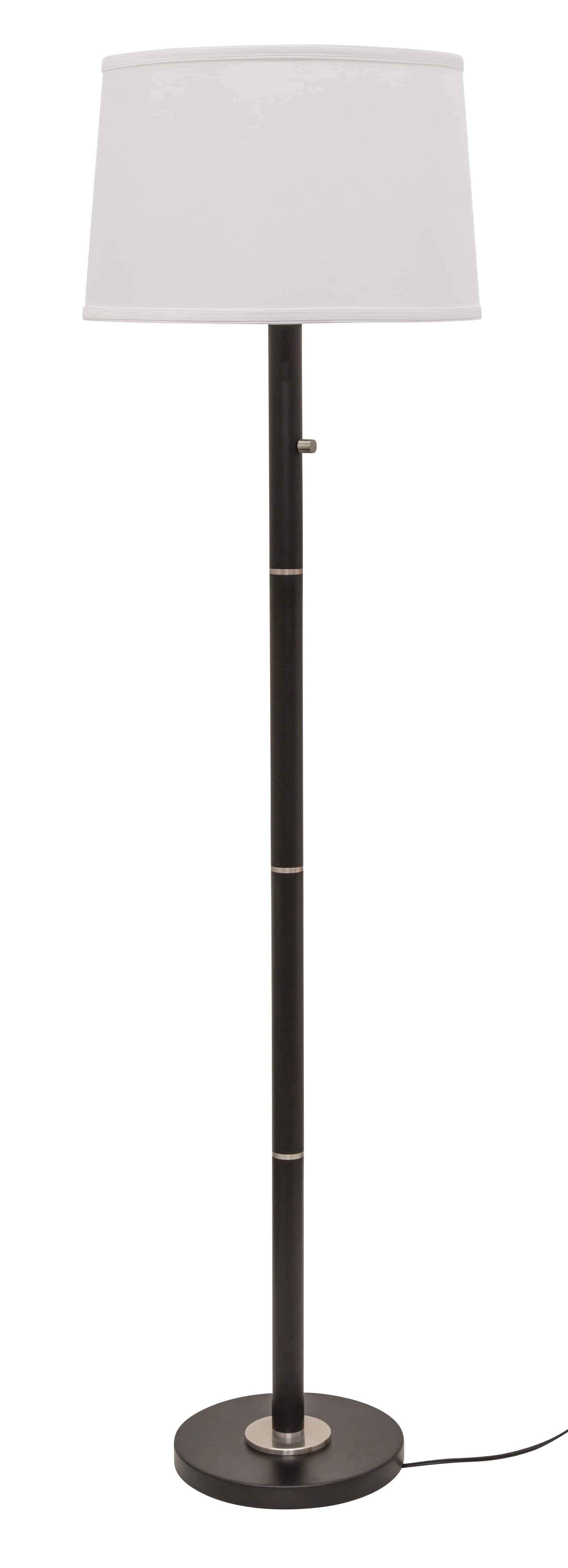 House of Troy Rupert 3-Light 62" Floor Lamp in Black with Satin Nickel Accents