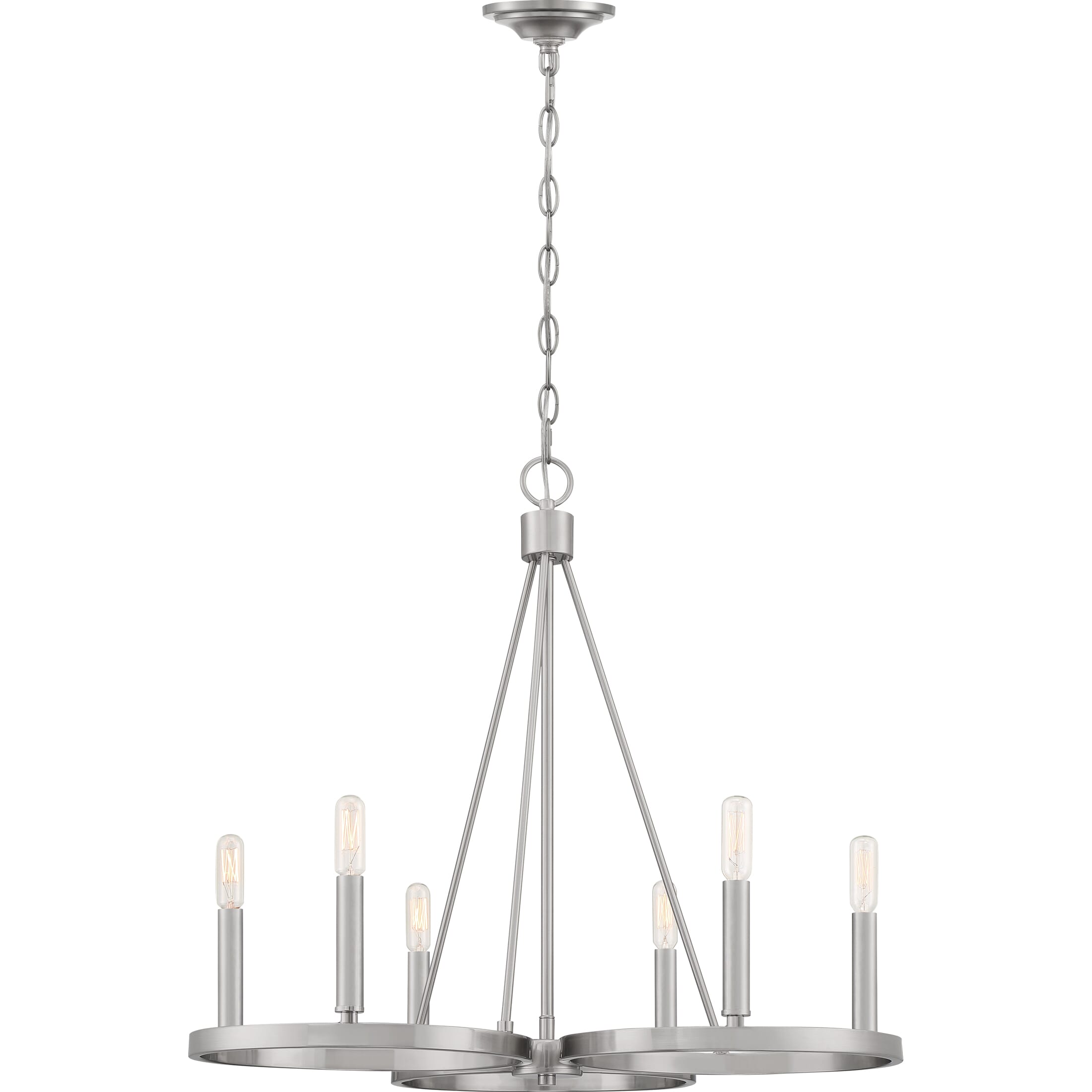 Quoizel Revival 6-Light 23" Transitional Chandelier in Brushed Nickel