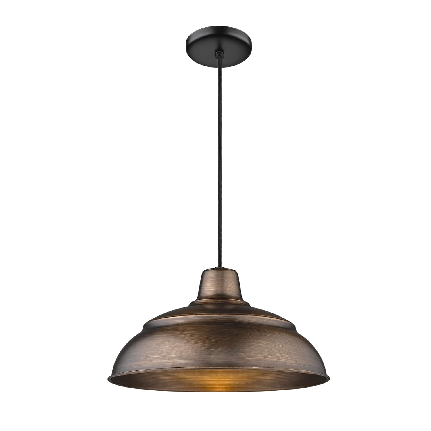 Millennium Lighting R Series 1-Light 14" Cord-Hung Pendant in Natural Copper