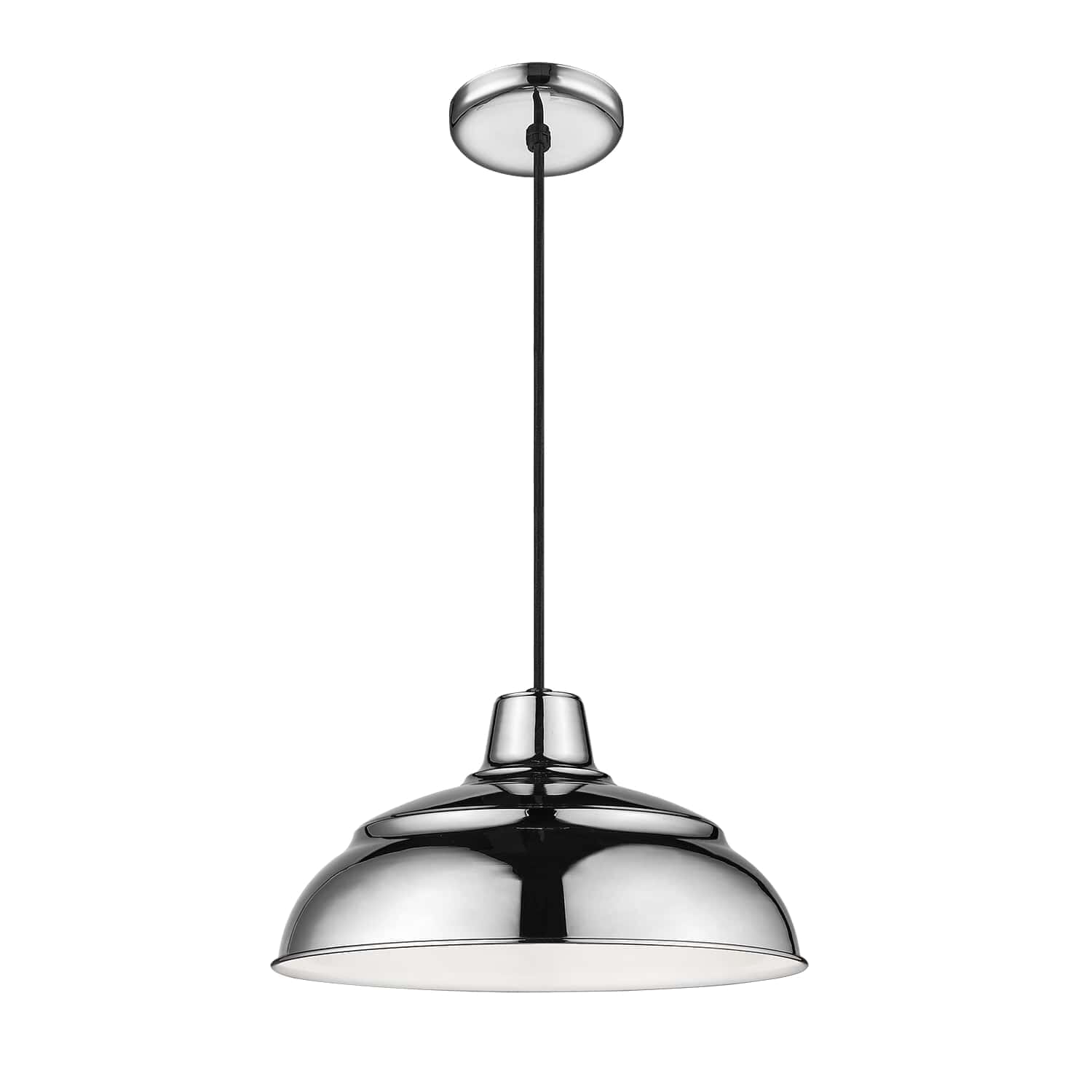 Millennium Lighting R Series 1-Light 14" Cord-Hung Pendant in Polished Nickel