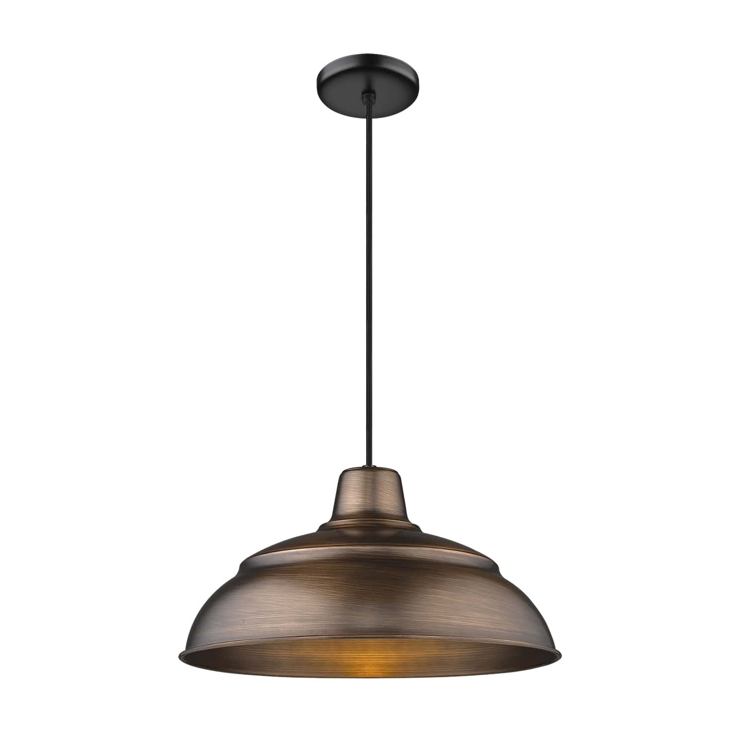 Millennium Lighting R Series 1-Light 17" Cord-Hung Pendant in Natural Copper