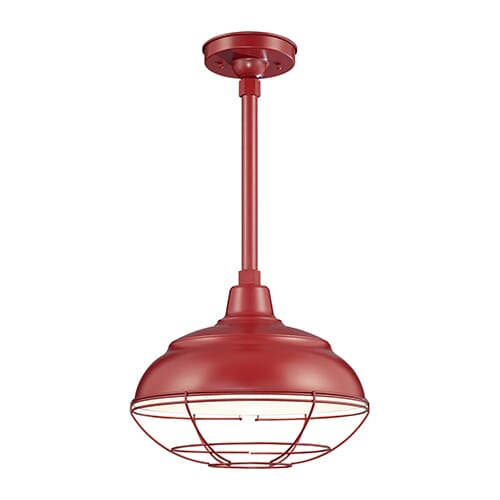 Millennium Lighting R Series 1-Light Warehouse Shade in Satin Red