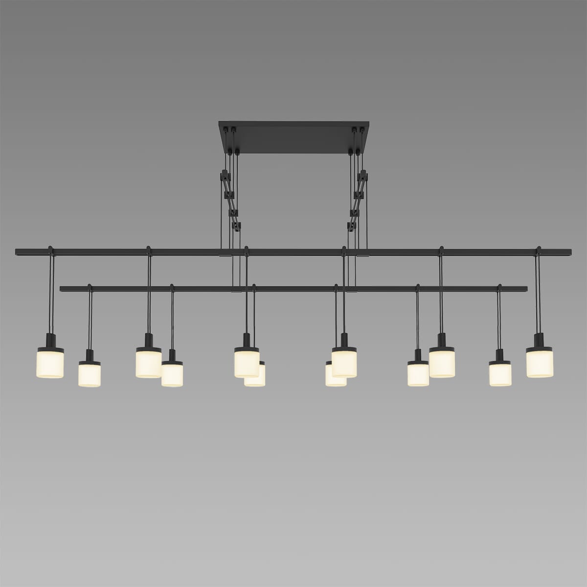 Sonneman SuspendersÂ® 12-Light 48" Track Lighting in Satin Black