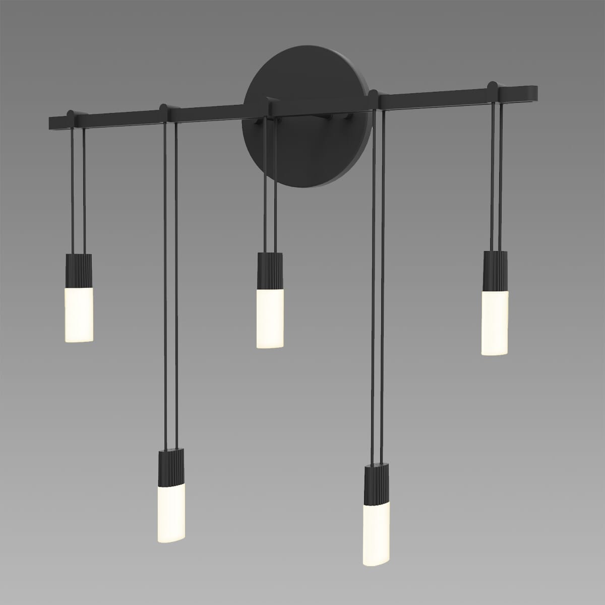 Sonneman SuspendersÂ® 5-Light 15" Wall Sconce in Satin Black