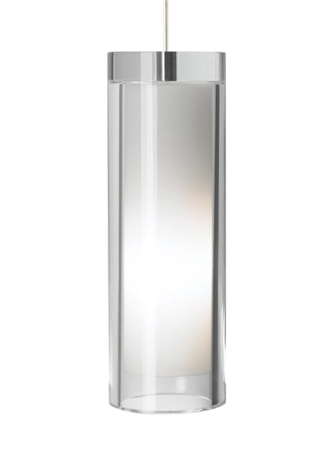 Tech Sara 11" Pendant Light in Satin Nickel and Clear