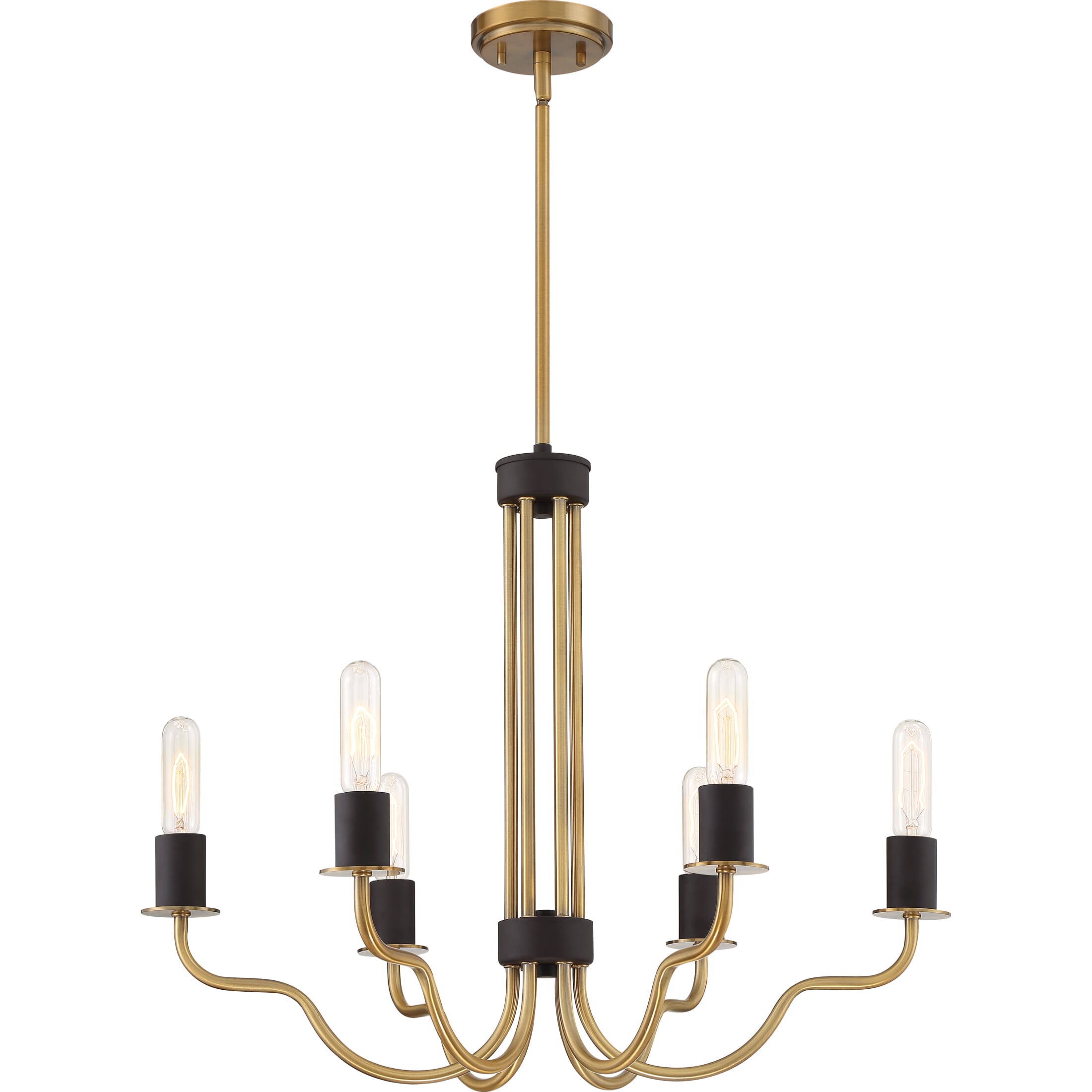 Quoizel Stride 6-Light 21" Contemporary Chandelier in Weathered Brass