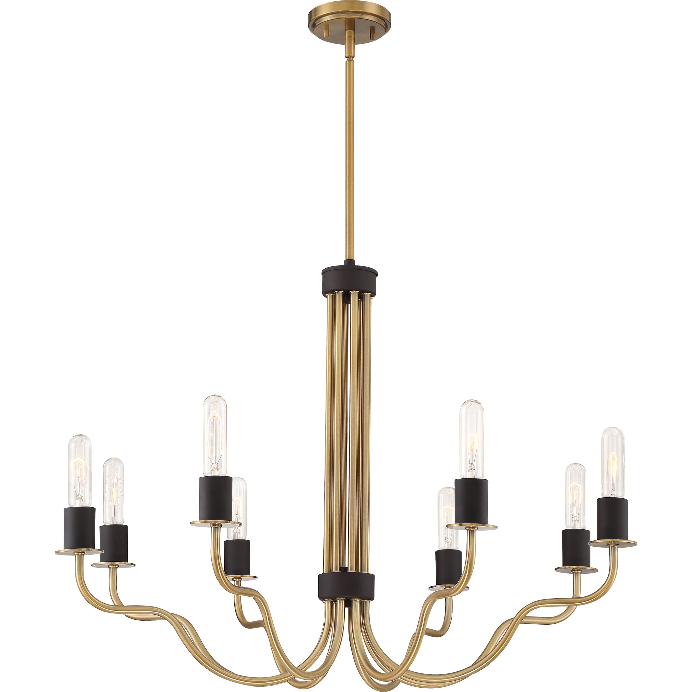 Quoizel Stride 8-Light 24" Contemporary Chandelier in Weathered Brass