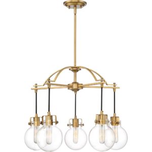 Quoizel Sidwell 5-Light 21" Transitional Chandelier in Weathered Brass