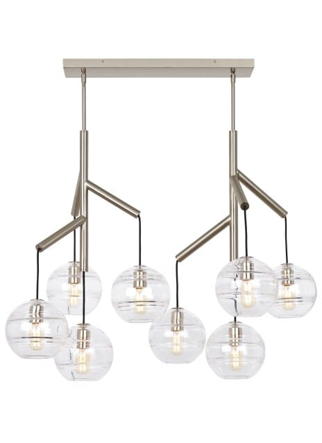 Tech Sedona 8-Light 2700K LED Contemporary Chandelier in Satin Nickel and Clear