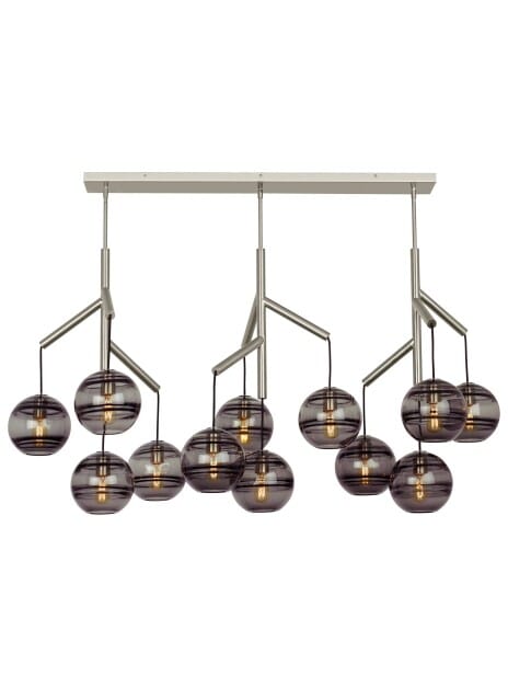 Tech Sedona 12-Light 2700K LED Contemporary Chandelier in Satin Nickel and Clear