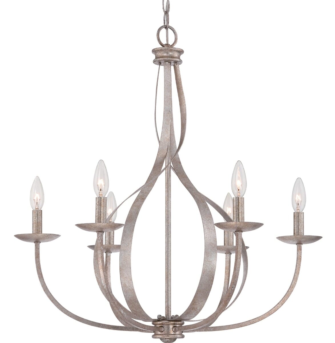 Quoizel Serenity 6-Light 28" Transitional Chandelier in Italian Fresco