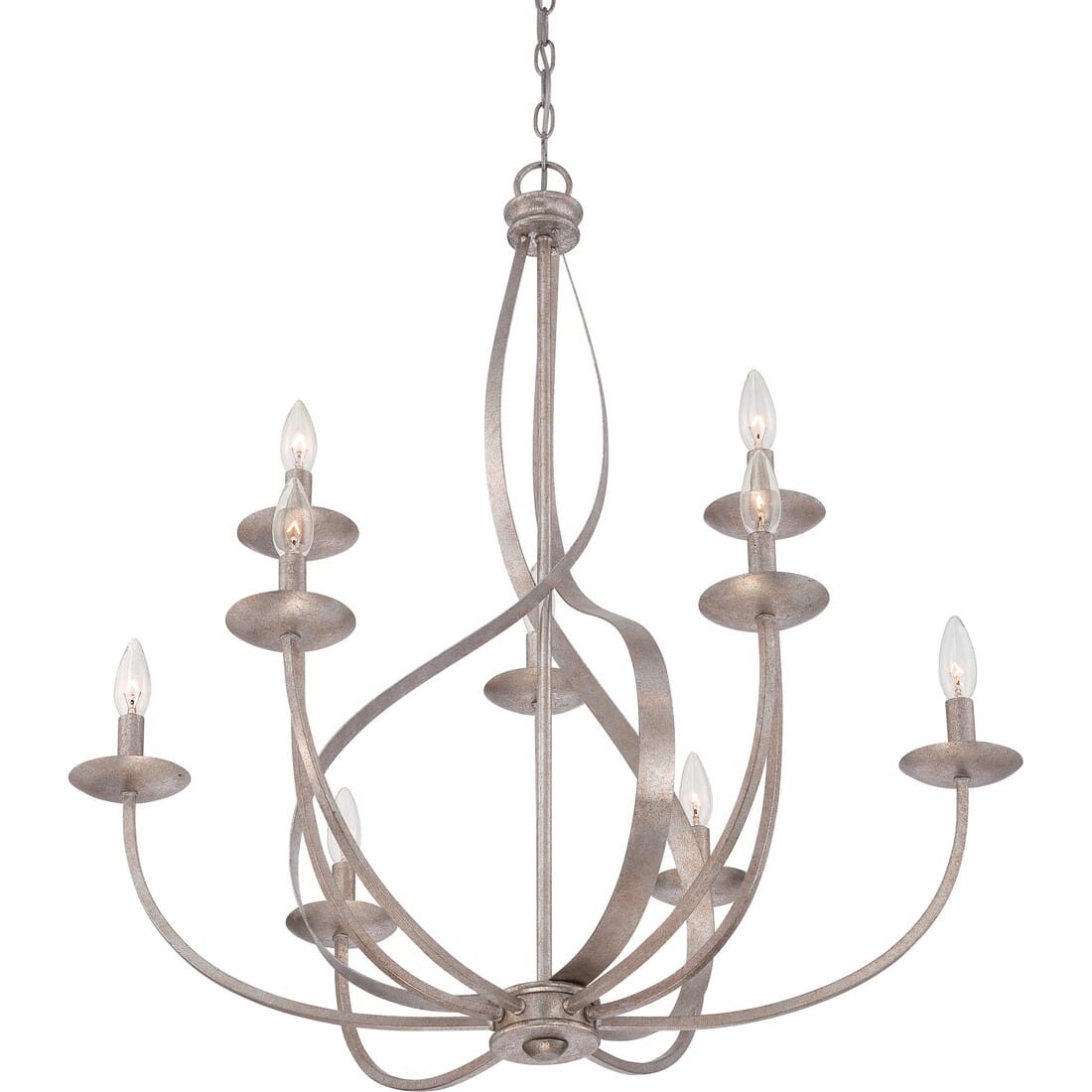 Quoizel Serenity 9-Light 34" Transitional Chandelier in Italian Fresco