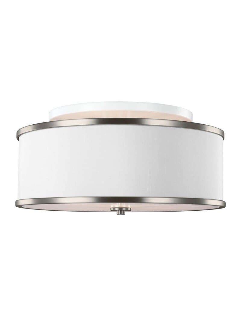 Feiss Lennon 20" 3-Light Semi-Flush Mount in Satin Nickel