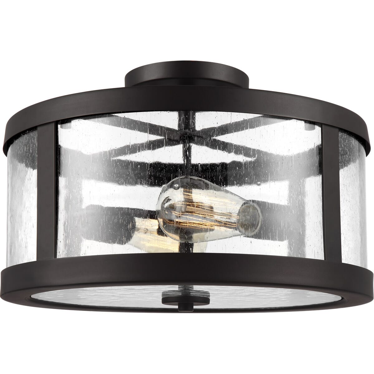 Feiss Harrow 15" 2-Light Flush Mount in Oil Rubbed Bronze