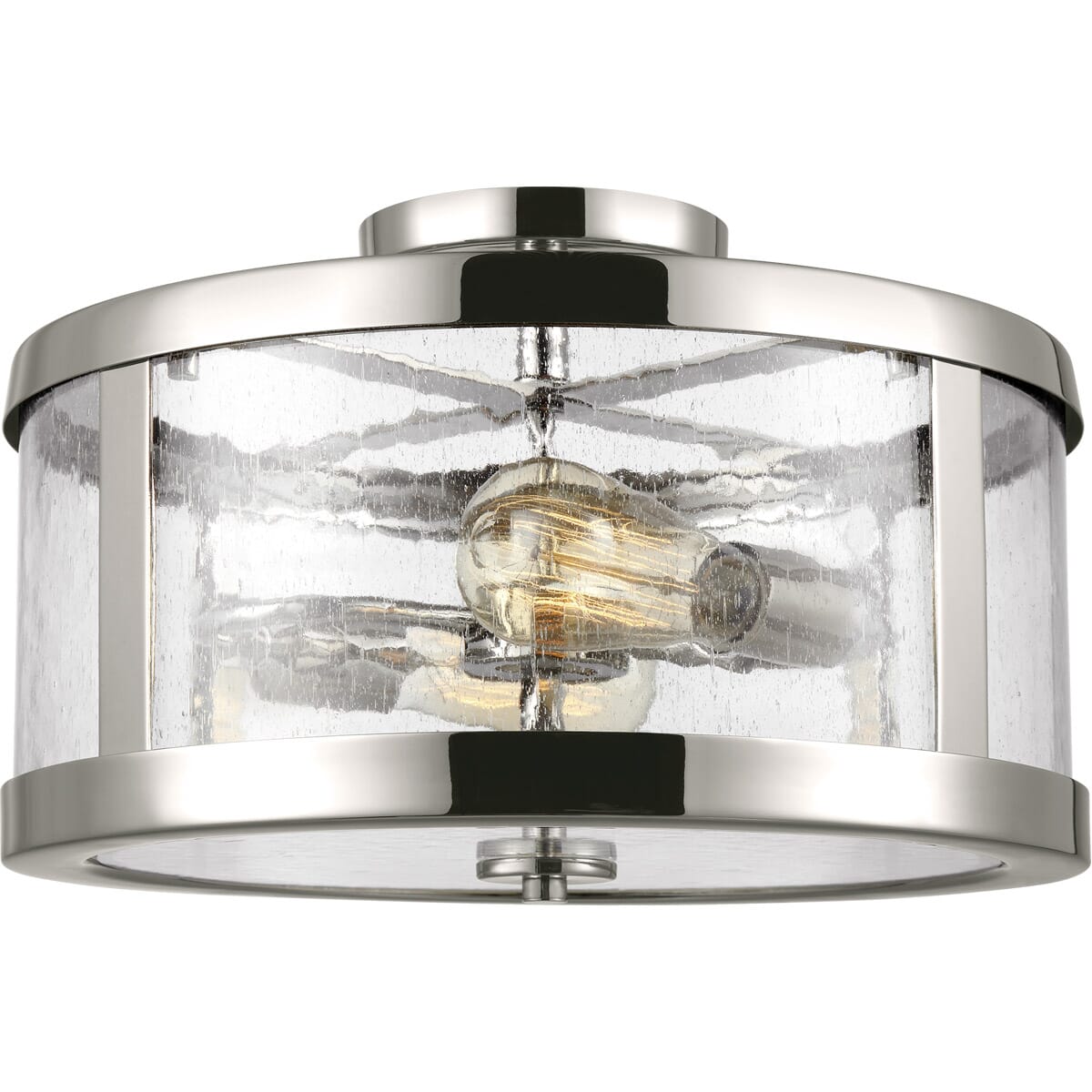 Feiss Harrow 15" 2-Light Flush Mount in Polished Nickel