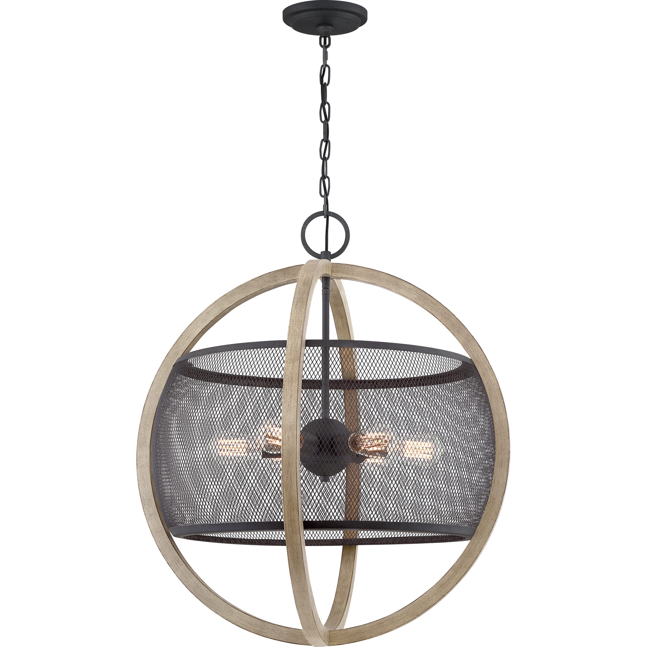 Quoizel Slater 6-Light 30" Transitional Chandelier in Mottled Black