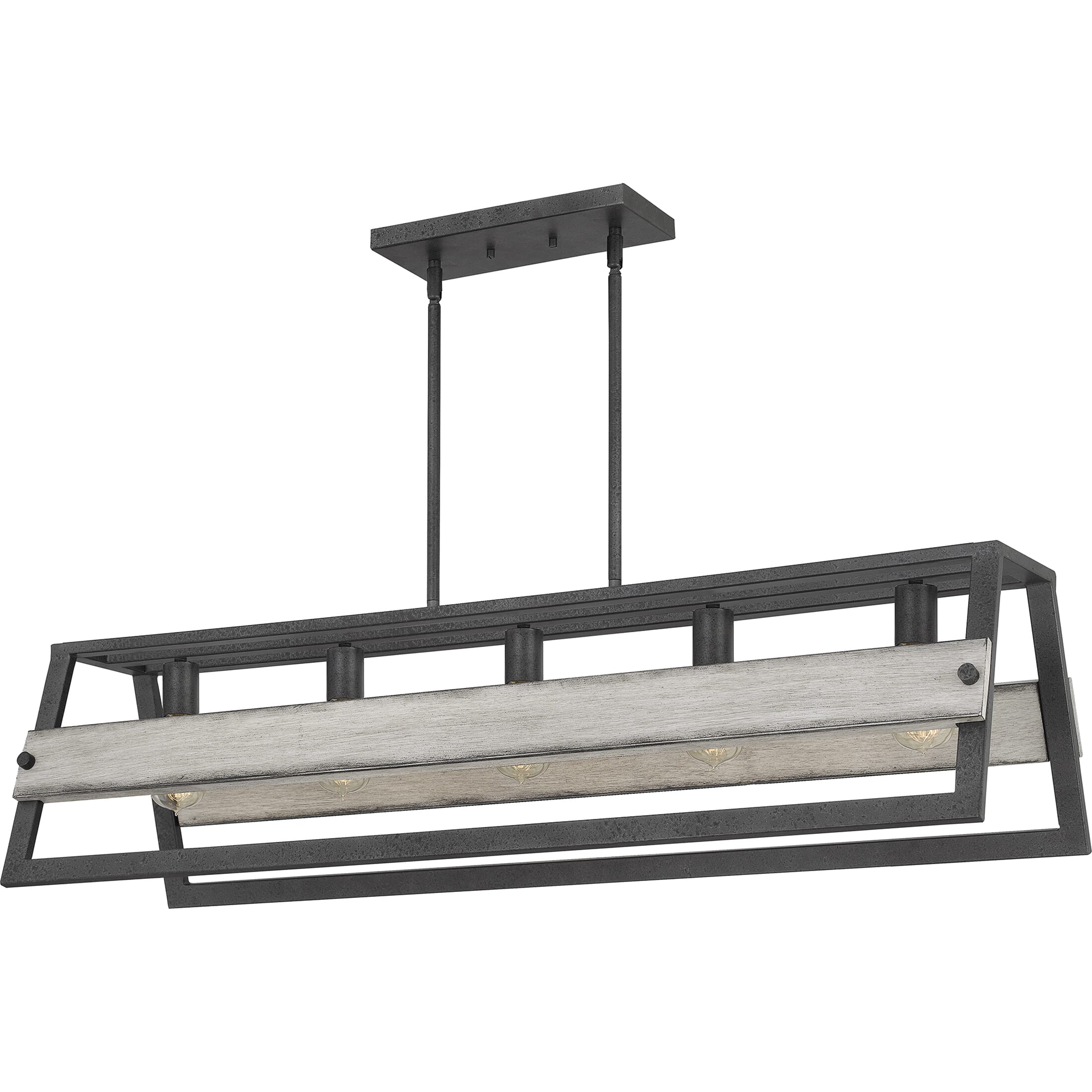 Quoizel Starling 5-Light 40" Kitchen Island Light in Distressed Iron