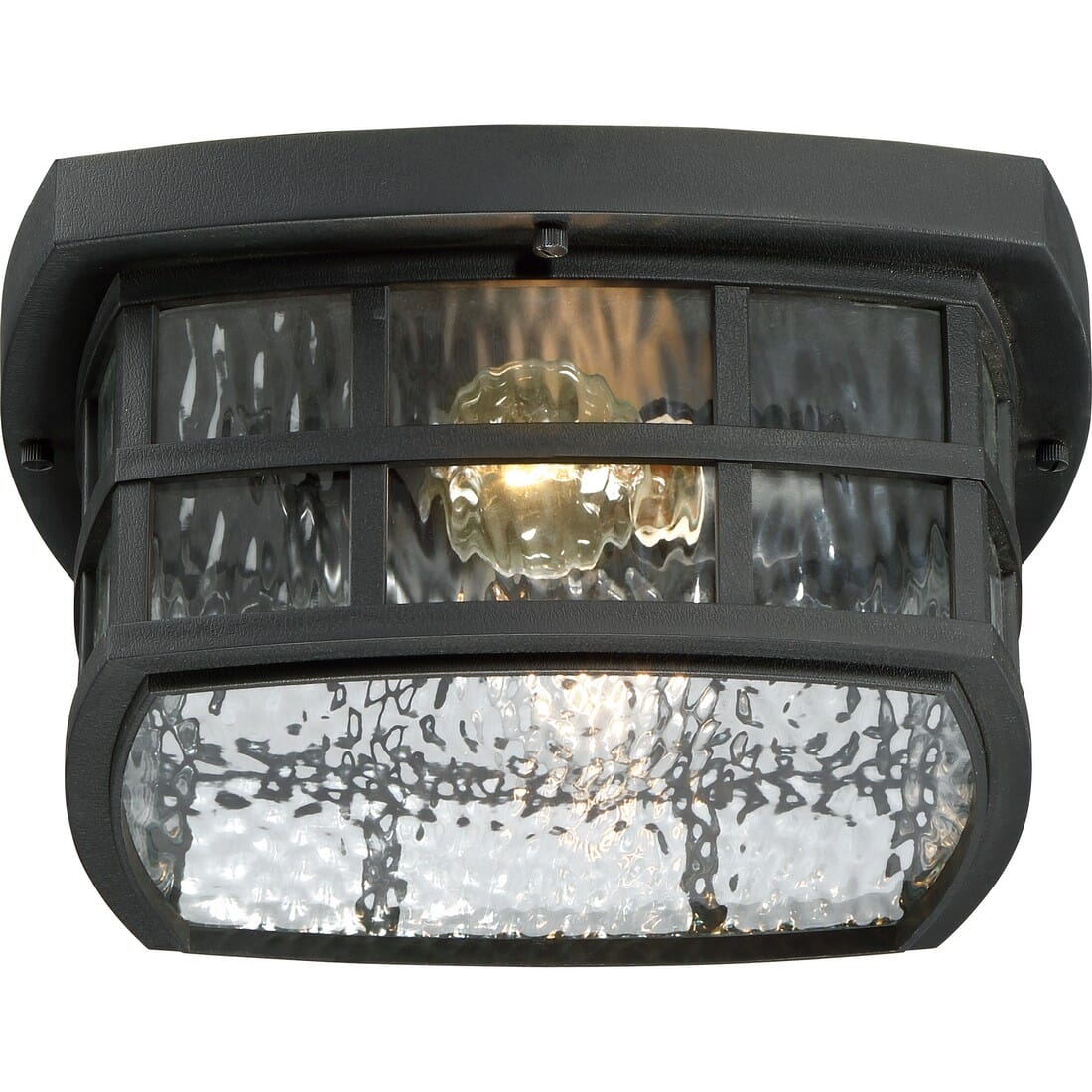 Quoizel Stonington 2-Light 12" Outdoor Ceiling Light in Mystic Black