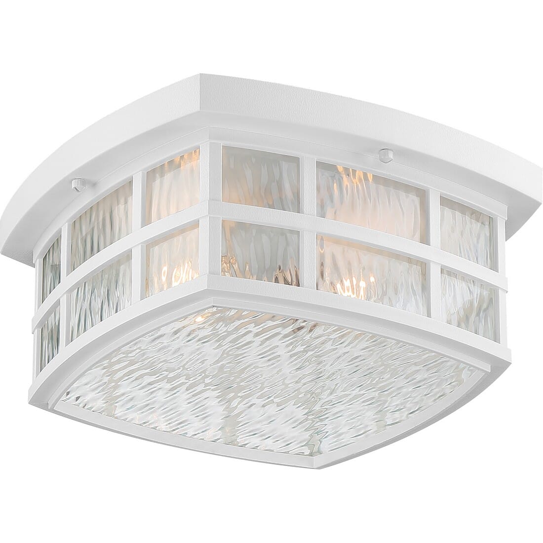 Quoizel Stonington 2-Light 12" Outdoor Ceiling Light in White Lustre