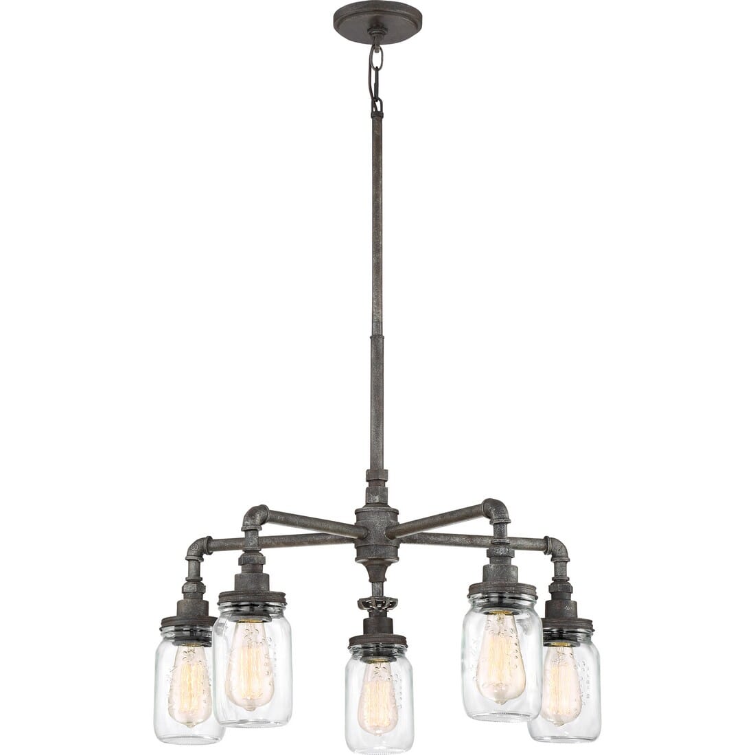 Quoizel Squire 5-Light Transitional Chandelier in Rustic Black