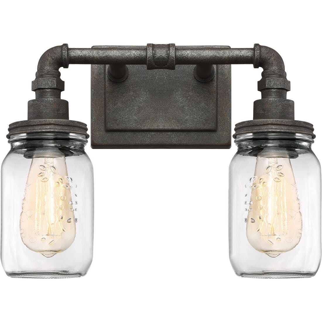 Quoizel Squire 2-Light Bathroom Vanity Light in Rustic Black