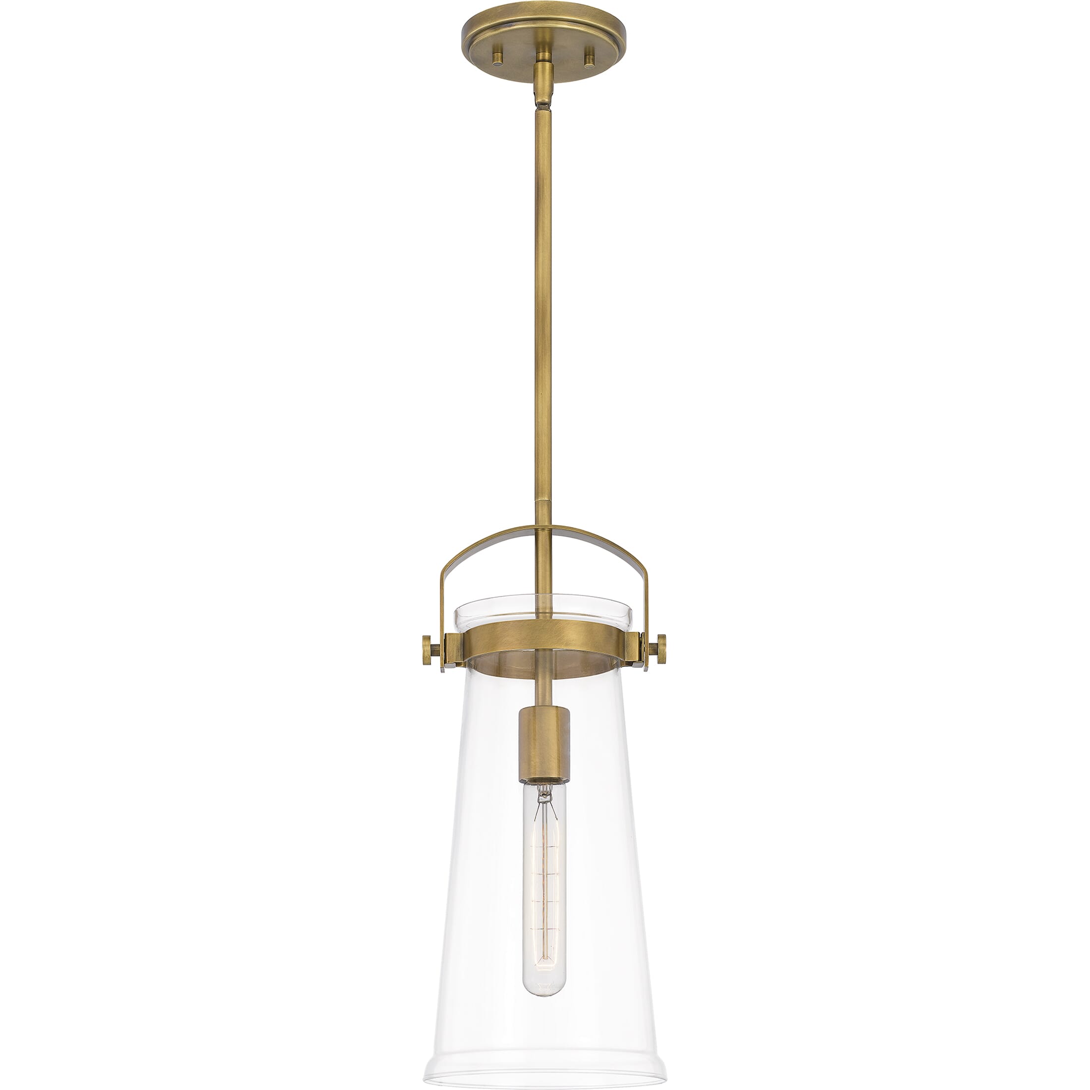 Quoizel Stella 7" Pendant Light in Weathered Brass