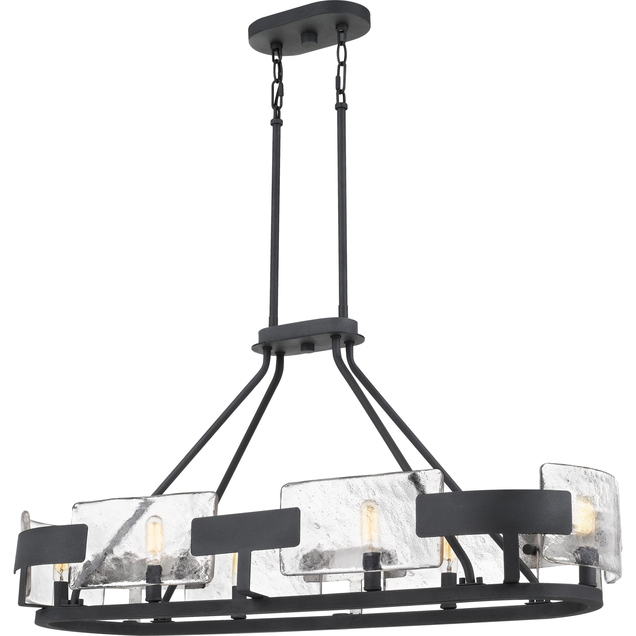 Quoizel Stratum 6-Light 38" Kitchen Island Light in Royal Ebony