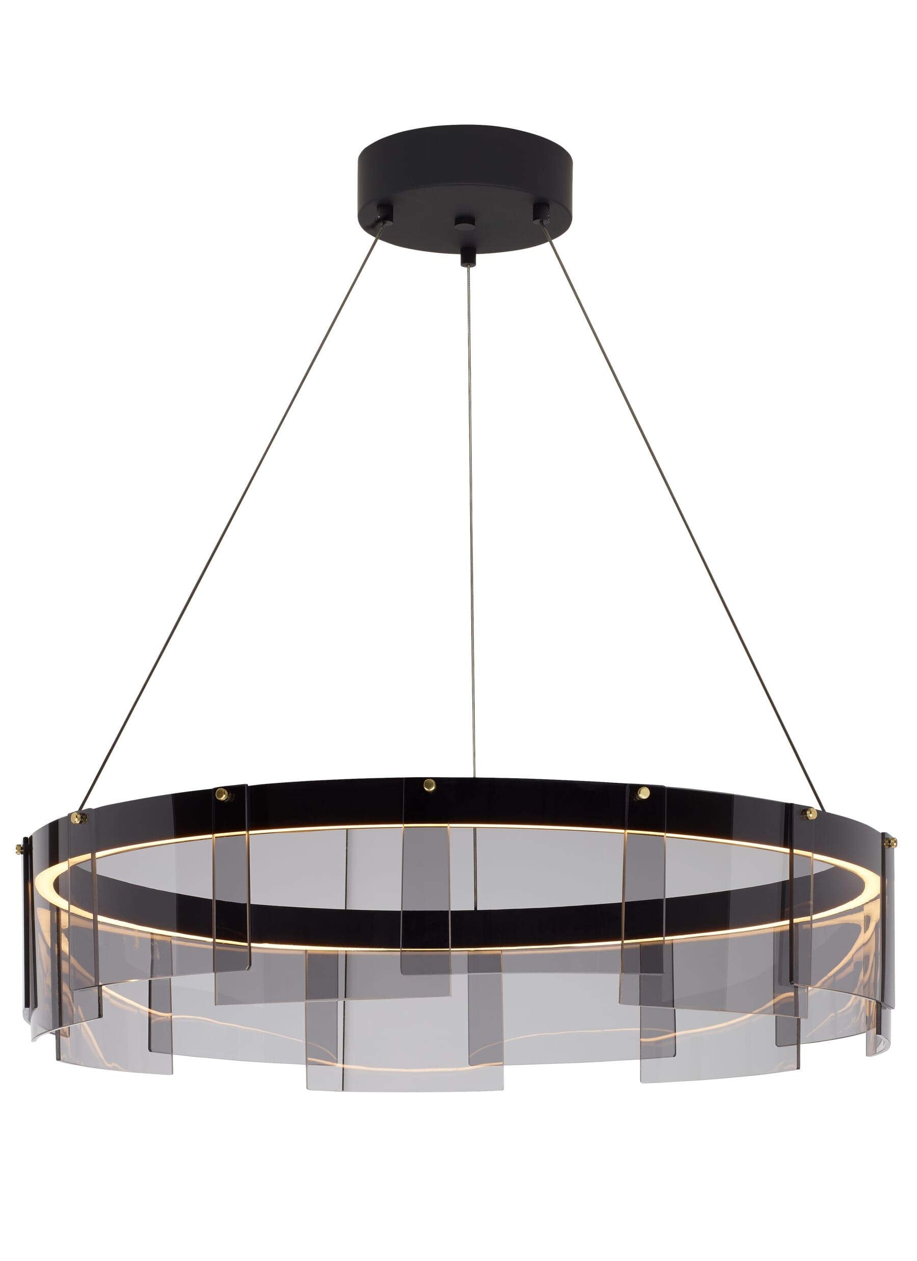 Tech Stratos 2700K LED Multi-Tier Chandelier in Frost/Satin Nickel