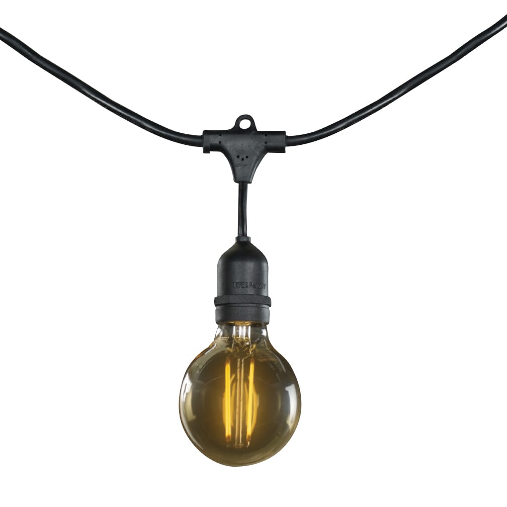 Bulbrite Fixtures String Light Kit in Black with Medium Bulbs