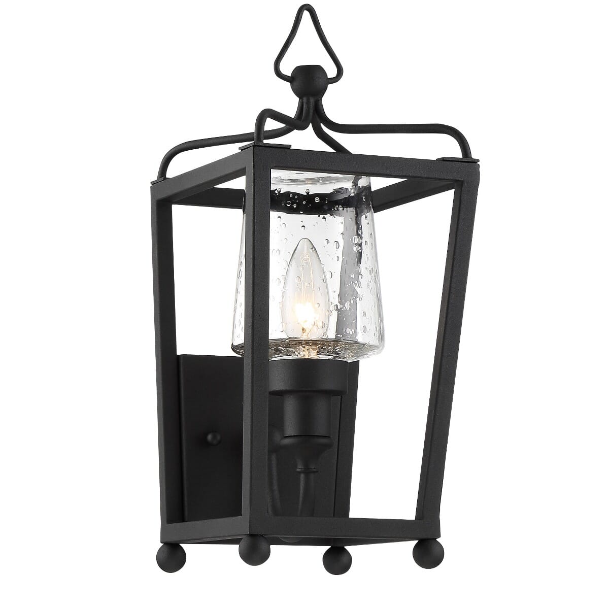 Libby Langdon for Crystorama Sylvan 18" Outdoor Wall Lantern in Black Forged