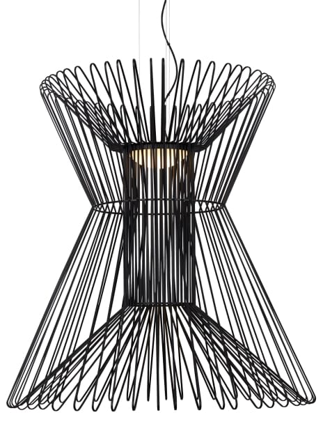 Tech Syrma 3000K LED 38" Pendant Light in Matte Black