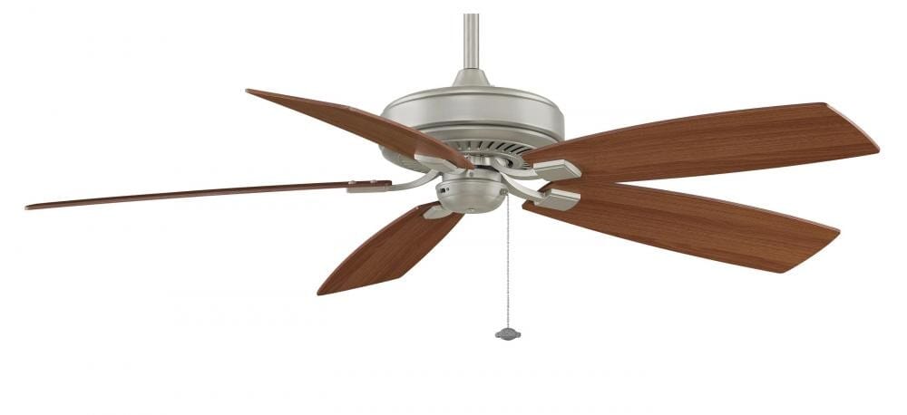 Fanimation 60" Edgewood Indoor/Outdoor Ceiling Fan in Satin Nickel w/Walnut Blades