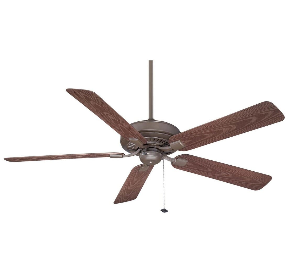 Fanimation 60" Edgewood Indoor/Outdoor Ceiling Fan in Bronze w/Dark Cherry Blades