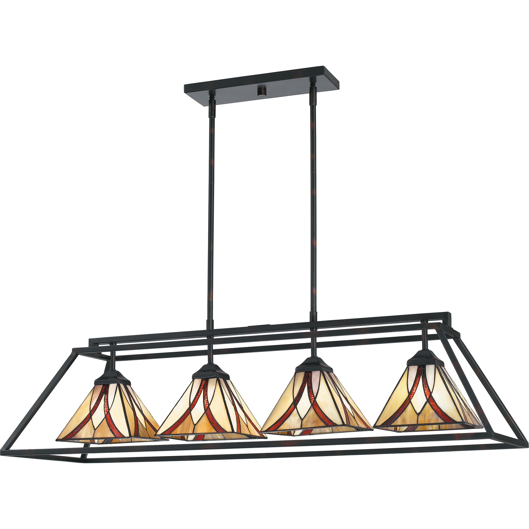 Quoizel Asheville 4-Light 42" Kitchen Island Light in Valiant Bronze