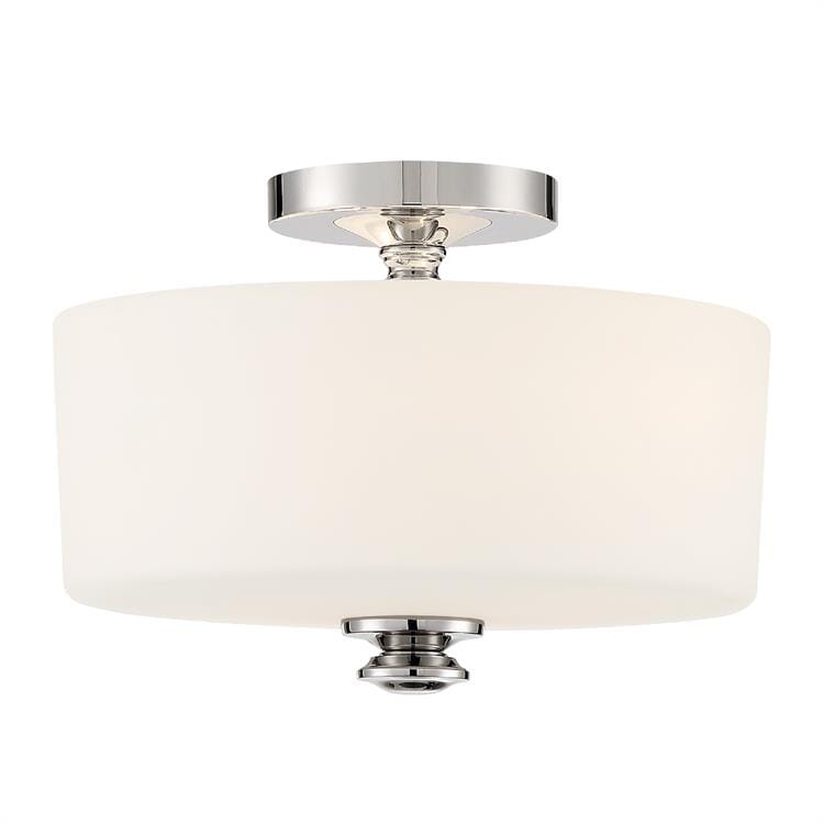 Crystorama Travis 2-Light Ceiling Light in Polished Nickel