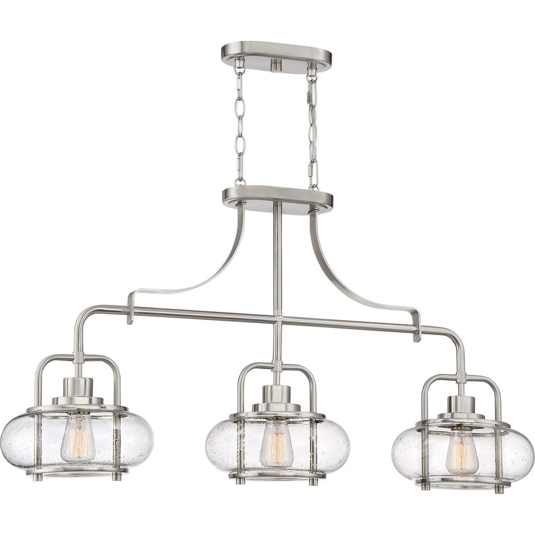 Quoizel Trilogy 3-Light Kitchen Island Light in Brushed Nickel