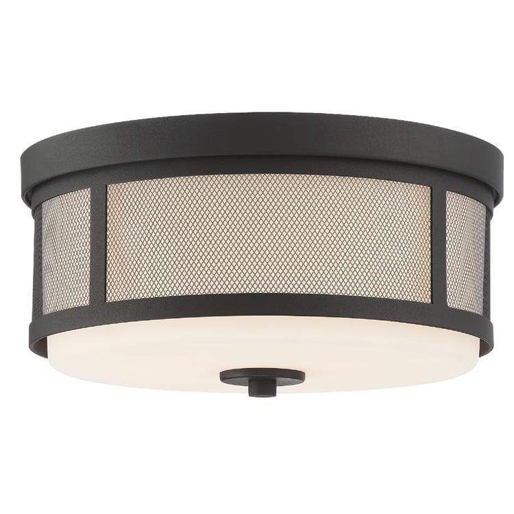 Crystorama Trevor 2-Light Ceiling Light in Black Forged