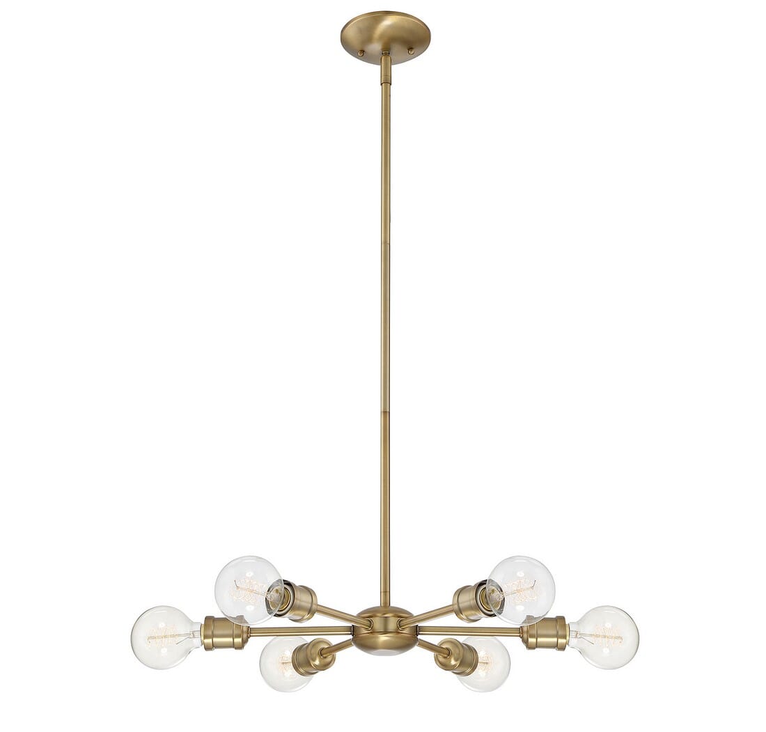 Trade Winds Fletcher 6-Light Chandelier in Warm Brass