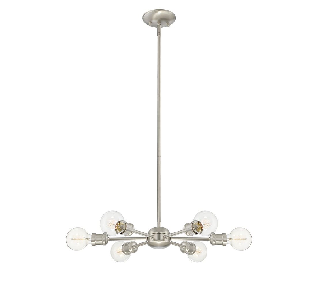 Trade Winds Fletcher 6-Light Chandelier in Satin Nickel