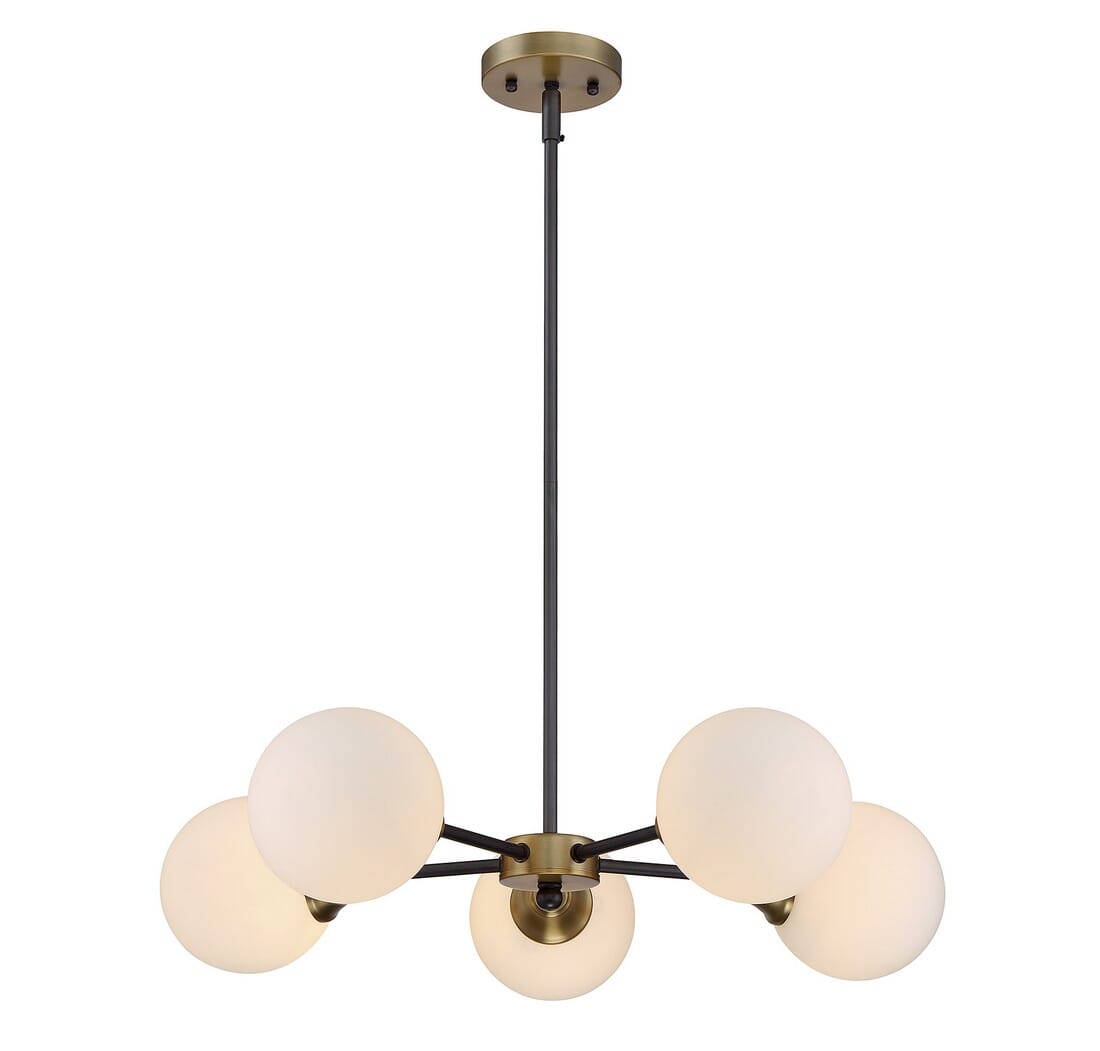 Trade Winds Marcia 5-Light Chandelier in English Bronze and Warm Brass