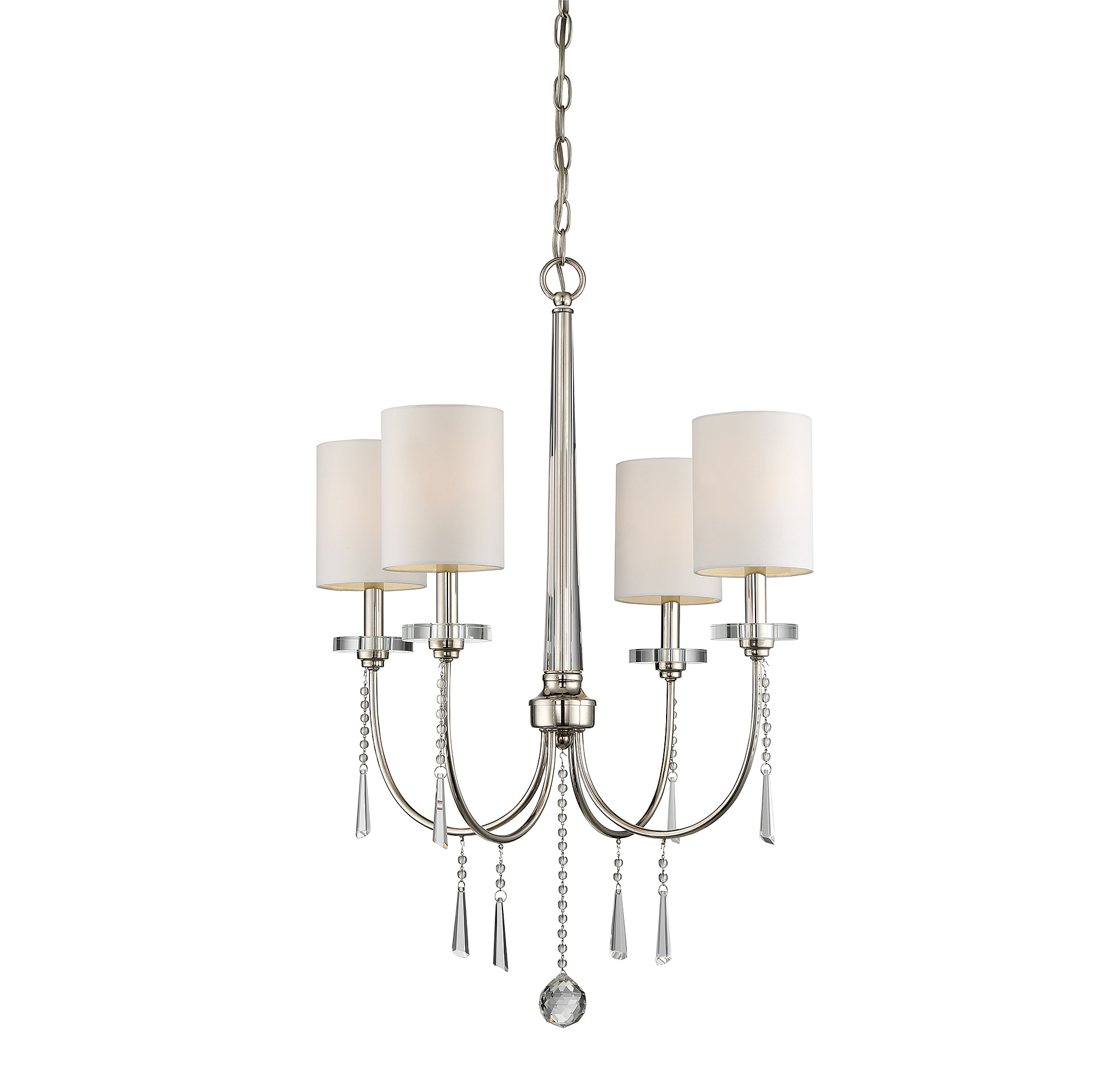 Trade Winds Luna 4-Light Chandelier in Polished Nickel