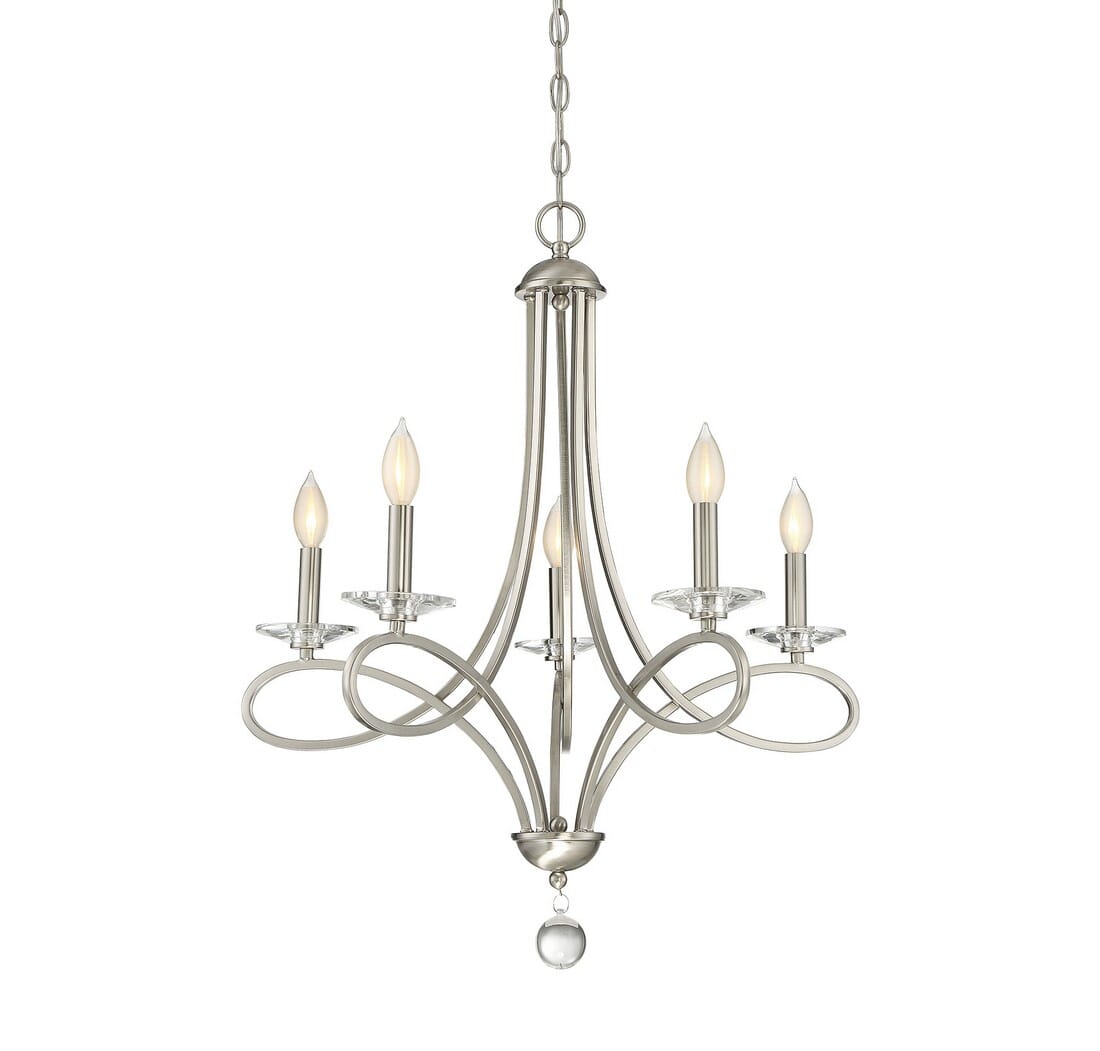 Trade Winds Loop 5-Light Chandelier in Brushed Nickel