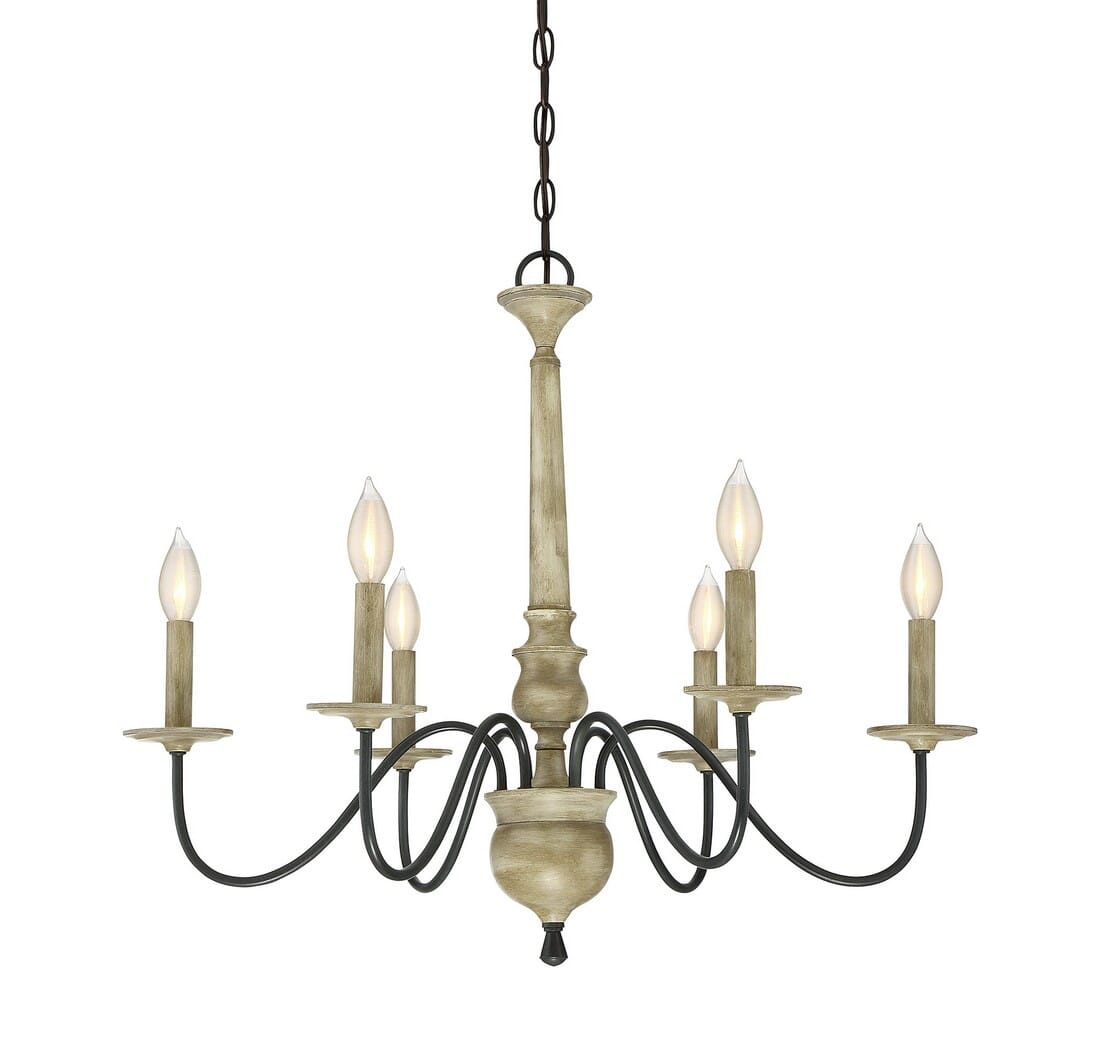 Trade Winds Norwood 6-Light Chandelier in Distressed Wood