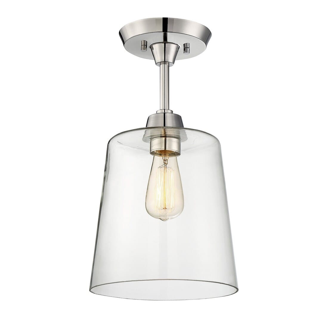 Trade Winds Templeton Ceiling Light in Polished Nickel