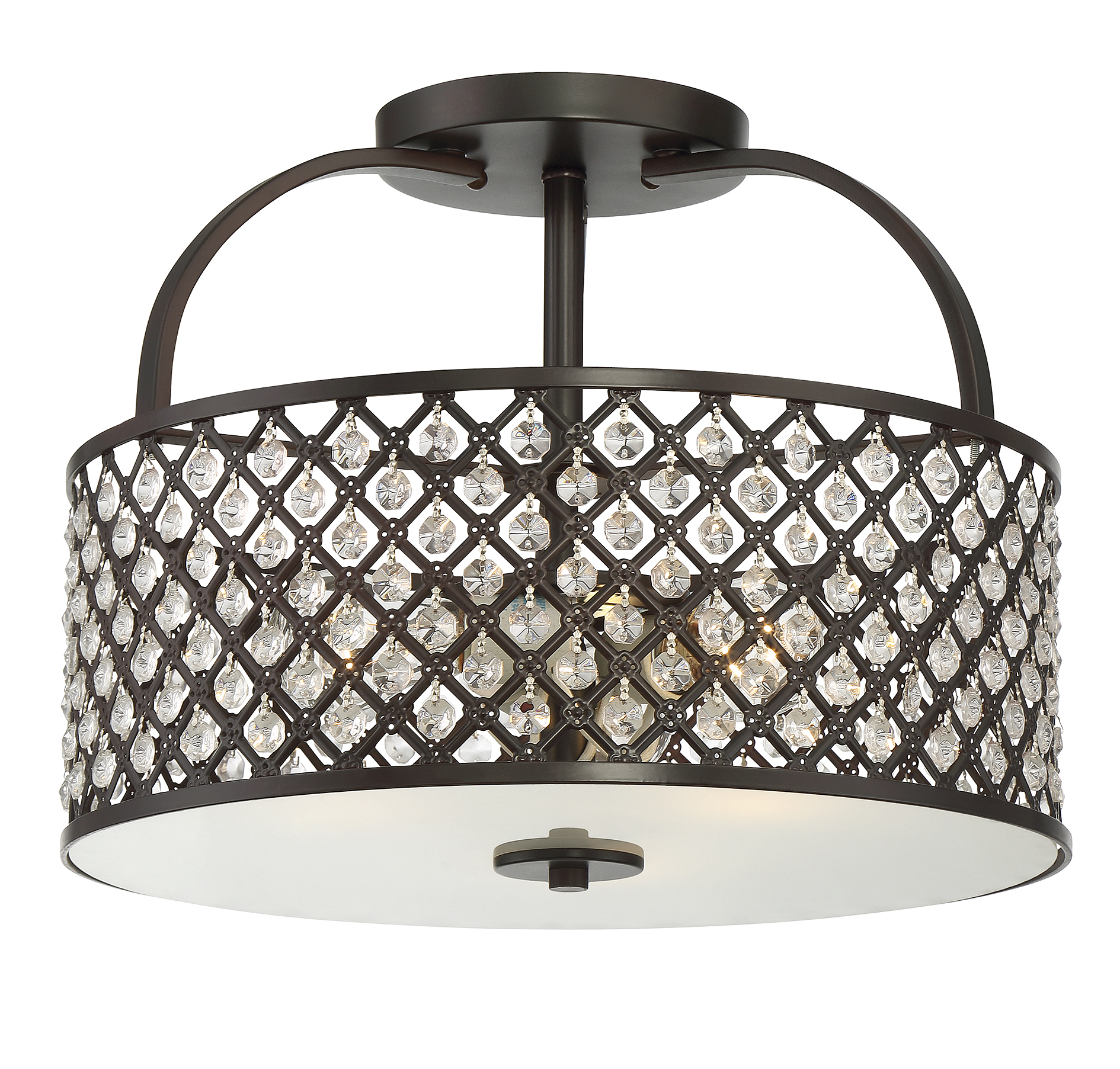 Trade Winds Rose Crystal Ceiling Light in Oil Rubbed Bronze